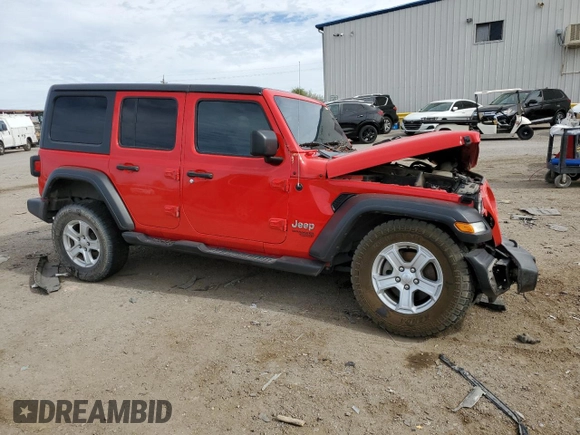 2020 Jeep Wrangler Unlimited Sport S with VIN 1C4HJXDN2LW279810, listed as a Copart auction lot 78827454 with 106,667 mi miles and Salvage title. Bid and sale history available at DreamBid. Image 4.