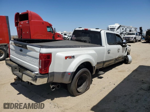 2021 Ford F-450 XL with VIN 1FT8W4DTXMED30296, listed as a Copart auction lot 58483974 with 25,593 mi miles and Salvage title. Bid and sale history available at DreamBid. Image 4.