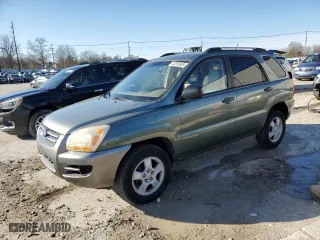 2007 Kia Sportage LX with VIN KNDJF724X77355397, listed as a Copart auction lot 43555855 with 146,023 mi miles and Salvage Title. Bid and sale history available at carsss.com. Image 1.