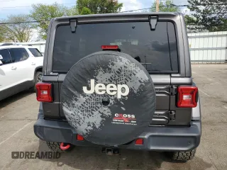 2020 Jeep Wrangler Unlimited Rubicon with VIN 1C4HJXFG4LW247603, listed as a Copart auction lot 55247645 with 44,791 mi miles and Salvage title. Bid and sale history available at DreamBid. Image 6.