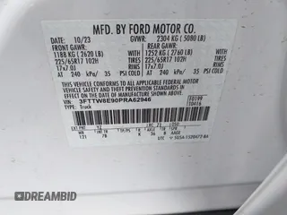2023 Ford Maverick XL z VIN 3FTTW8E90PRA62946, wystawiony jako IAAI lot #42141287 z przebiegiem 6 731 mil mil oraz . Historia ofert i sprzedaży dostępna na DreamBid. Obrazek 9.