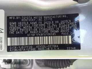 2015 Toyota Camry XLE with VIN 4T1BF1FK8FU106585, listed as a IAAI auction lot 41696231 with 149,390 mi miles. Bid and sale history available at carsss.com. Image 9.