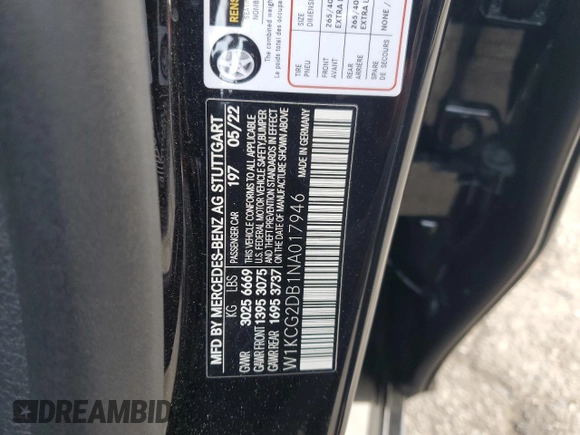 2022 Mercedes-Benz EQS 450+ z VIN W1KCG2DB1NA017946, wystawiony jako Copart lot #86370434 z przebiegiem 24 655 mil mil oraz Szkoda całkowita • Salvage title. Historia ofert i sprzedaży dostępna na DreamBid. Obrazek 14.