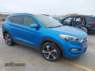 2016 Hyundai Tucson Eco with VIN KM8J3CA28GU041357, listed as a IAAI auction lot 41661997 with 87,000 mi miles. Bid and sale history available at carsss.com. Image 1.