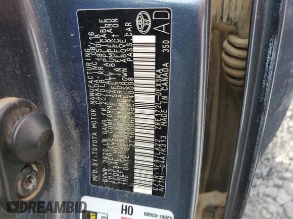 2016 Toyota Corolla L with VIN 2T1BURHE2GC740098, listed as a Copart auction lot 52522835 with Not provided miles and Salvage title. Bid and sale history available at DreamBid. Image 14.