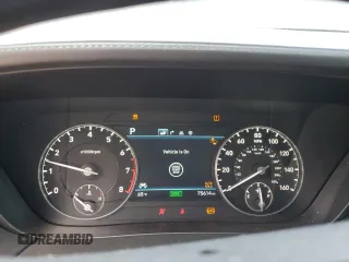 2018 Genesis G90 3.3T Premium with VIN KMHG34JA9JU043262, listed as a Copart auction lot 48592955 with 75,614 mi miles and Salvage Title. Bid and sale history available at carsss.com. Image 9.