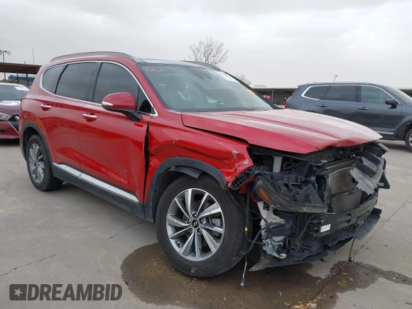 2019 Hyundai Santa Fe Limited with VIN 5NMS53AD2KH110435, listed as a IAAI auction lot 41712962 with 76,589 mi miles. Bid and sale history available at carsss.com. Image 1.