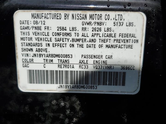 2013 Infiniti M37 with VIN JN1BY1AR8DM600853, listed as a Copart auction lot 79436804 with 162,644 mi miles and Salvage Title. Bid and sale history available at carsss.com. Image 12.