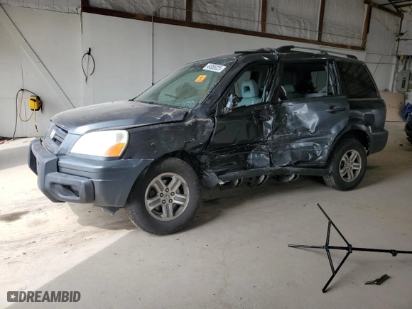 2004 Honda Pilot EX with VIN 2HKYF18504H552856, listed as a Copart auction lot 49385025 with 0 mi miles and Salvage Title. Bid and sale history available at carsss.com. Image 1.