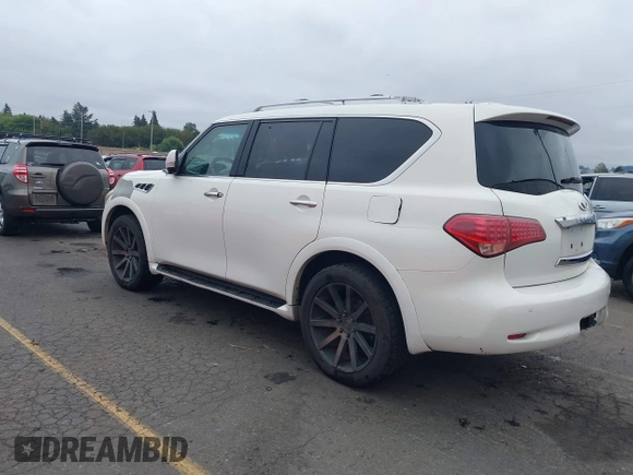 2011 Infiniti QX56 7-passenger with VIN JN8AZ2NF6B9503120, listed as a IAAI auction lot 40366429 with 197,571 mi miles and . Bid and sale history available at DreamBid. Image 3.