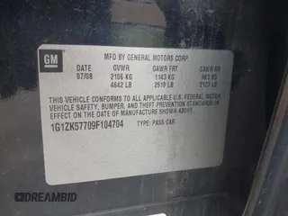 2009 Chevrolet Malibu LTZ with VIN 1G1ZK57709F104704, listed as a IAAI auction lot 42168844 with 172,075 mi miles and . Bid and sale history available at DreamBid. Image 9.