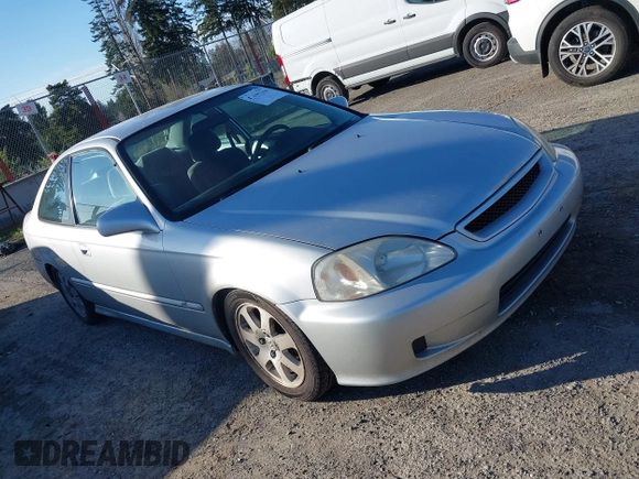1999 Honda Civic DX with VIN 1HGEJ6120XL034343, listed as a IAAI auction lot 41691134 with 21,882 mi miles. Bid and sale history available at carsss.com. Image 1.