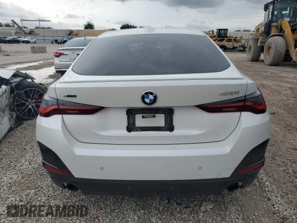 2023 BMW 4 Series 430i xDrive z VIN WBA73AV08PFM91846, wystawiony jako Copart lot #55291695 z przebiegiem Nie podano mil oraz Szkoda całkowita • Salvage title. Historia ofert i sprzedaży dostępna na DreamBid. Obrazek 6.