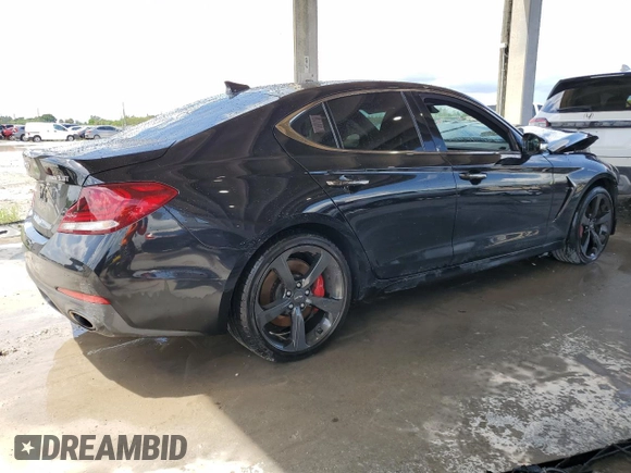 2021 Genesis G70 3.3T with VIN KMTG34LE9MU070858, listed as a Copart auction lot 71347344 with 40,760 mi miles and Non Repairable. Bid and sale history available at carsss.com. Image 3.