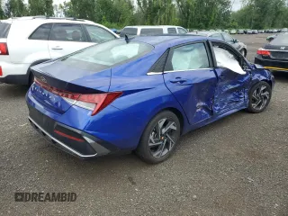 2024 Hyundai Elantra SEL with VIN KMHLS4DG9RU694050, listed as a Copart auction lot 63476585 with 4,034 mi miles and Salvage title. Bid and sale history available at DreamBid. Image 3.