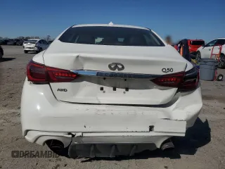 2018 Infiniti Q50 3.0t LUXE with VIN JN1EV7AR1JM437807, listed as a Copart auction lot 52291915 with 69,280 mi miles and Salvage Title. Bid and sale history available at carsss.com. Image 6.