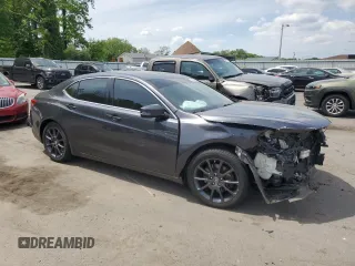 2015 Acura TLX V6 with VIN 19UUB2F38FA017772, listed as a Copart auction lot 56461695 with Not provided miles and Salvage title. Bid and sale history available at DreamBid. Image 4.