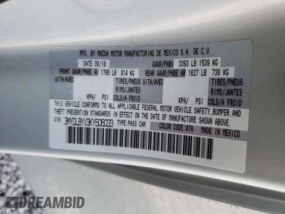 2019 Toyota Yaris L z VIN 3MYDLBYV3KY506033, wystawiony jako Copart lot #47498075 z przebiegiem 71 326 mil mil oraz Szkoda całkowita • Salvage title. Historia ofert i sprzedaży dostępna na DreamBid. Obrazek 15.