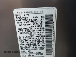2009 Nissan Murano S with VIN JN8AZ18U29W102034, listed as a Copart auction lot 76122594 with 60,342 mi miles and Salvage Title. Bid and sale history available at carsss.com. Image 14.