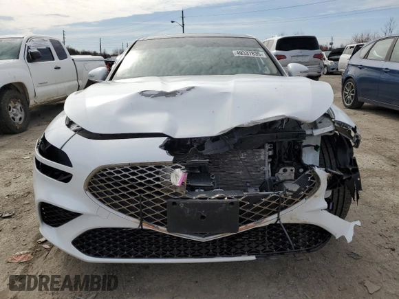2022 Genesis G70 2.0T with VIN KMTG34TAXNU092852, listed as a Copart auction lot 49337835 with 37,413 mi miles and Salvage title. Bid and sale history available at DreamBid. Image 5.