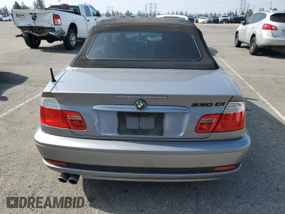2004 BMW 3 Series 330Ci with VIN WBABW53414PL44756, listed as a Copart auction lot 59993145 with 105,596 mi miles and Salvage title. Bid and sale history available at DreamBid. Image 6.