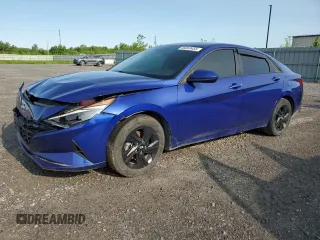 2021 Hyundai Elantra Blue z VIN KMHLM4AJ9MU004915, wystawiony jako Copart lot #58063455 z przebiegiem 158 971 mil mil oraz Czysty tytuł • Clean title. Historia ofert i sprzedaży dostępna na DreamBid. Obrazek 1.