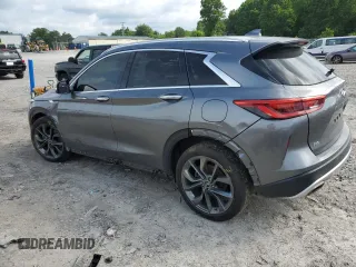 2019 Infiniti QX50 Essential with VIN 3PCAJ5M38KF128199, listed as a Copart auction lot 56587525 with 58,392 mi miles and Salvage title. Bid and sale history available at DreamBid. Image 2.