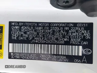 2011 Lexus CT 200h with VIN JTHKD5BH2B2035688, listed as a IAAI auction lot 42097298 with 78,234 mi miles and . Bid and sale history available at DreamBid. Image 9.