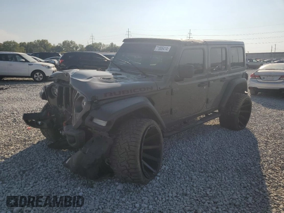 2018 Jeep Wrangler Unlimited Rubicon with VIN 1C4HJXFN9JW315938, listed as a Copart auction lot 86741084 with 83,965 mi miles and Salvage title. Bid and sale history available at DreamBid. Image 1.
