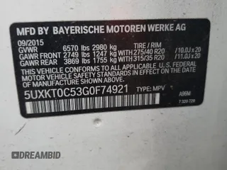 2016 BMW X5 xDrive40e with VIN 5UXKT0C53G0F74921, listed as a Copart auction lot 55356135 with 111,666 mi miles and Clean Title. Bid and sale history available at DreamBid. Image 13.