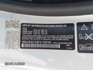 2015 BMW 4 Series 428i xDrive with VIN WBA3N5C58FK198596, listed as a IAAI auction lot 42514820 with 107,261 mi miles and . Bid and sale history available at DreamBid. Image 9.