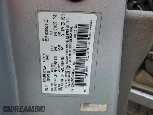 2002 Dodge 1500 with VIN 1D7HU18N72S544067, listed as a Copart auction lot 72902084 with 197,321 mi miles and Salvage Title. Bid and sale history available at DreamBid. Image 13.