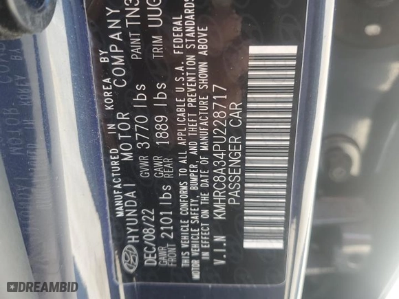 2023 Hyundai Venue Limited with VIN KMHRC8A34PU228717, listed as a Copart auction lot 49235595 with 15,881 mi miles and Non Repairable. Bid and sale history available at carsss.com. Image 13.