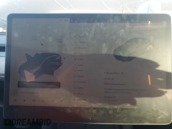 2023 Tesla Model 3 с VIN 5YJ3E1EA1PF558134, выставлен на аукционе Copart как лот 57133275 с пробегом 25 385 миль миль и Списание • Salvage title. История ставок и продаж доступна на DreamBid. Изображение 9.