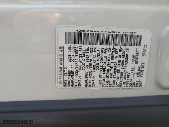 2014 Nissan Murano CrossCabriolet with VIN JN8AZ1FY7EW300138, listed as a Copart auction lot 78175644 with 90,365 mi miles and Salvage Title. Bid and sale history available at carsss.com. Image 13.