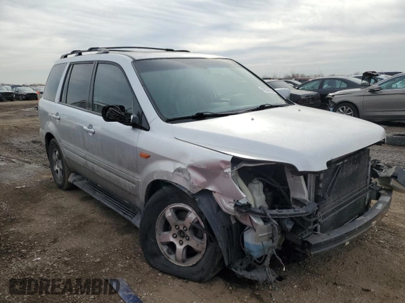2006 Honda Pilot EX-L with VIN 2HKYF18706H556555, listed as a Copart auction lot 42933585 with 132,080 mi miles and Salvage Title. Bid and sale history available at DreamBid. Image 4.
