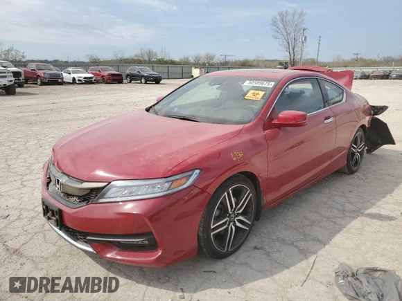 2016 Honda Accord Touring with VIN 1HGCT2B06GA006436, listed as a Copart auction lot 50589675 with Not provided miles and Salvage title. Bid and sale history available at DreamBid. Image 1.