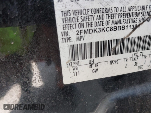 2011 Ford Edge Limited with VIN 2FMDK3KC8BBB11381, listed as a IAAI auction lot 42064335 with 234,529 mi miles and . Bid and sale history available at DreamBid. Image 9.