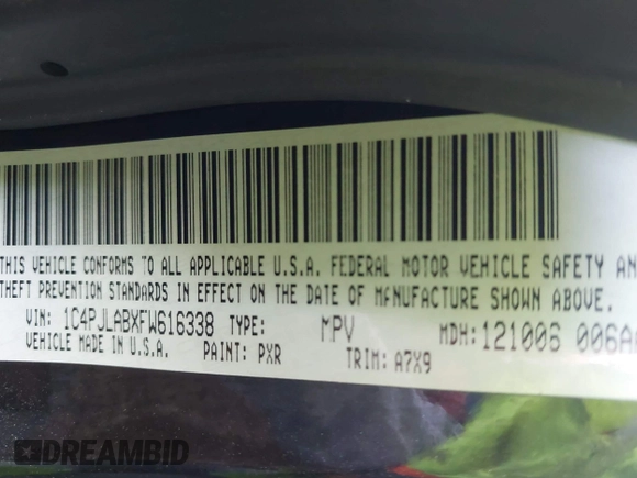 2015 Jeep Cherokee Sport с VIN 1C4PJLABXFW616338, выставлен на аукционе IAAI как лот 42736792 с пробегом 114 206 миль миль и . История ставок и продаж доступна на DreamBid. Изображение 9.