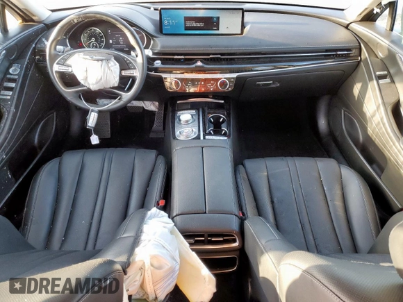 2023 Genesis G80 2.5T with VIN KMTGB4SC4PU185035, listed as a Copart auction lot 52082005 with 45,868 mi miles and Salvage title. Bid and sale history available at DreamBid. Image 8.