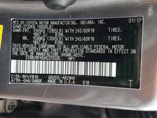 2017 Toyota Highlander LE with VIN 5TDBZRFH5HS375505, listed as a Copart auction lot 47137925 with 84,884 mi miles and Salvage title. Bid and sale history available at DreamBid. Image 13.