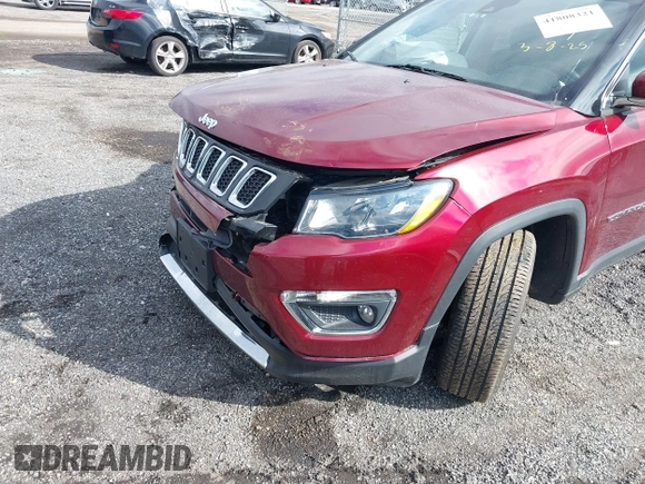2021 Jeep Compass Limited with VIN 3C4NJDCB3MT601337, listed as a IAAI auction lot 41808321 with 38,209 mi miles and . Bid and sale history available at DreamBid. Image 6.
