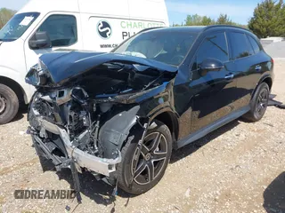 2023 Mercedes-Benz GLC with VIN W1NKM4GB9PU021131, listed as a IAAI auction lot 41923553 with 1 mi miles. Bid and sale history available at carsss.com. Image 2.