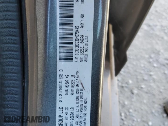 2013 Chrysler 200 Limited with VIN 1C3CCBCG3DN679445, listed as a Copart auction lot 46156645 with 127,788 mi miles and Salvage Title. Bid and sale history available at DreamBid. Image 14.