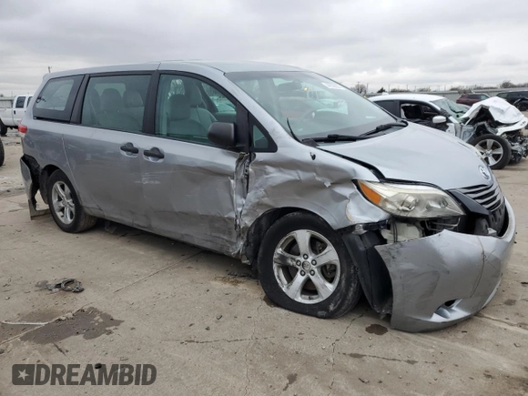 2012 Toyota Sienna with VIN 5TDKA3DC2CS010056, listed as a Copart auction lot 44639505 with 146,195 mi miles and Salvage Title. Bid and sale history available at DreamBid. Image 4.
