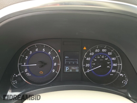2014 Infiniti QX70 with VIN JN8CS1MU5EM450385, listed as a Copart auction lot 60201735 with 196,097 mi miles and Salvage title. Bid and sale history available at DreamBid. Image 9.