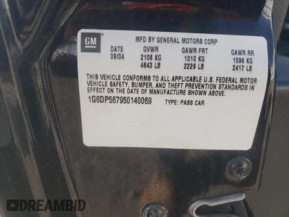 2005 Cadillac CTS with VIN 1G6DP567950140069, listed as a Copart auction lot 78856824 with 158,575 mi miles and Salvage Title. Bid and sale history available at carsss.com. Image 12.