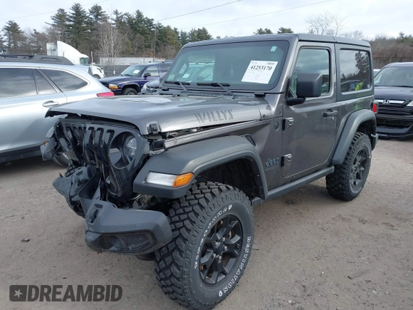 2021 Jeep Wrangler Sport S with VIN 1C4GJXAN4MW728521, listed as a IAAI auction lot 41253170 with 11,368 mi miles and . Bid and sale history available at DreamBid. Image 2.