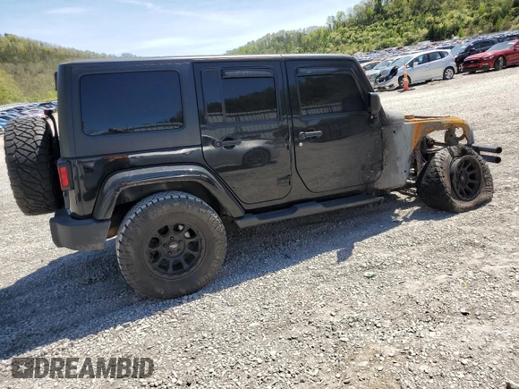 2017 Jeep Wrangler Unlimited Sahara with VIN 1C4BJWEG7HL513156, listed as a Copart auction lot 54122795 with Not provided miles and Salvage title. Bid and sale history available at DreamBid. Image 3.