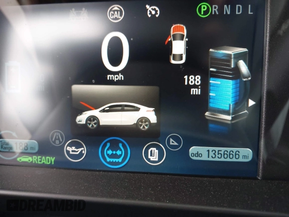 2013 Chevrolet Volt with VIN 1G1RH6E48DU105696, listed as a IAAI auction lot 42121876 with 135,666 mi miles and . Bid and sale history available at carsss.com. Image 7.